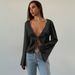 Voya Women's Sexy European And American Style Cardigan T-shirt For Spring And Summer 2026 New Item, Loose Satin Top With Straps_ecoleips.com