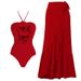 Women's Detachable 3D Floral Neck Swimsuit - Stylish One-Piece Swimwear_ecoleips.com