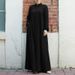 2024 New Muslim Women's Clothing Middle Eastern Arabic Style Stand Collar Zipper Cardigan Pocket Elegant Loose Dress_ecoleips.com