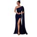Women's Clothing New Party Evening Dress Party Sequin One Shoulder Slit Dress Evening Dress_ecoleips.com