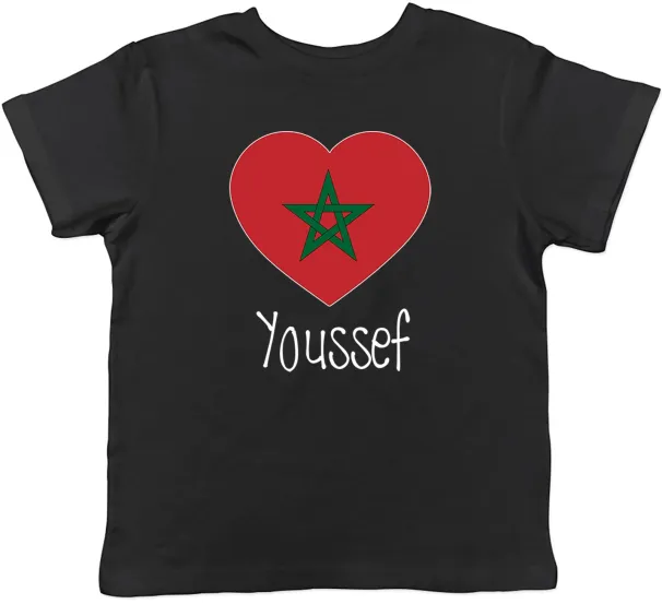 Women's T-Shirts Personalised Love Morocco Football Fan Supporter Kids T-Shirt Boys Girls Gift_ecoleips.com