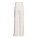 High-Waisted Wide-Leg Pants With Woven Cutout Detail - Minimalist Office Trousers For Women (Beige/Black)_ecoleips.com