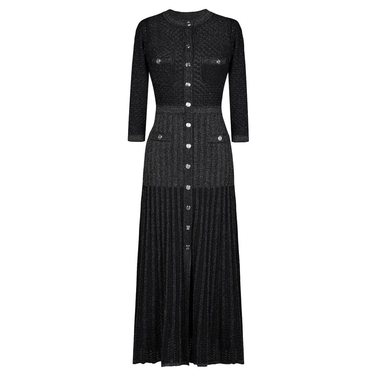 Women's Clothing American Style Knitted Dress High Quality Round Neck Slim Fit 3/4 Sleeve New Autumn Spring Fashion In Stock_ecoleips.com