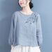 High-Quality Embroidered Round-Neck Long-Sleeved T-Shirt For Women Suitable For Commuting; Features A Retro, Artistic_ecoleips.com
