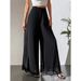 Women's Clothing Casual Chiffon Wide Leg Pants Loose Long Trousers For Women_ecoleips.com