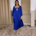 Women's Satin Robe Dress Female Fashion Gold Wire Diamond Waist Abaya_ecoleips.com