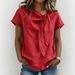 Breathable Linen-Cotton Short Sleeve T-Shirt For Women – Lightweight Summer Top, Relaxed Fit, Trendy Casual Wear For 2026_ecoleips.com