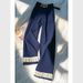 Women's Clothing Elegant Oversized Navy Blue Lace-Trimmed Wide-Leg Pants For Petite Women - Comfortable & Stylish Casual Lounge Pants_ecoleips.com