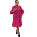 Women's Clothing Plus Size Clothes Elegant 3D Floral Maxi Dress With Ruffled Hem & Beaded Details – Romantic Long Sleeve Dress_ecoleips.com