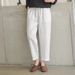 Suitable For All Seasons Lin Harem Wom, Summer Thin New Style, High-End Loose Fit, Petite Casual High-Waisted Plus Size Cropped Pants For_ecoleips.com