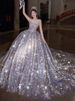 Heavy Industry Design Elegant Tail Sweet Fashion Glitter Wedding Dress_ecoleips.com