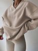 K New Women's Casual Clothing Solid Color Long Sleeve Round Neck Sweatshirt Loose Large Size Sports Shirt_ecoleips.com