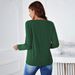 Voya Women's New Loose Casual V-neck Patchwork Lace T-shirt Long Sleeved Fashionable Top_ecoleips.com