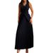 Voya Women's European American Style Set: Tank Top And Pleated Long Skirt, Summer Solid Color, High-end Elegant Women's 2-Piece Set_ecoleips.com