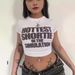 Cross-border European And American Slim-fit Sexy Navel-baring Letter-printed Short Top, Hot Girl's Cropped T-shirt_ecoleips.com