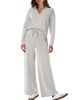 Women's Clothing New Fashion Women's Two Piece Casual Long Sleeved Trousers Sportswear Wide Leg Pants Suit_ecoleips.com