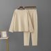 Women's European American Style Off-Shoulder Knitwear Set Loose Fit Sweater And Pants Ensemble_ecoleips.com