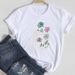 European And American Cross-border Foreign Trade Wholesale Women's Floral Round-neck Plus-size Short-sleeve T-shirt Tops_ecoleips.com