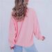Christmas Embroidery Sweatshirt – Oversized Long Sleeve Crewneck (XS/S/M/L, Pink)_ecoleips.com