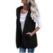 Women's Bubble Fleece Hooded Vest Sleeveless Open Front Cardigan - Oversized Casual Layering Piece For Autumn & Winter_ecoleips.com