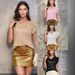 Summer Short-Sleeved Sequined T-Shirt For Women Sexy V-Neck Ruffled Sleeve American Style Fashion_ecoleips.com