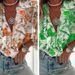 Women's Clothing New Fashion Summer Loose V Neck Lace Printed Pullover Top_ecoleips.com