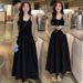 Autumn New Korean Fashion Knitted Cardigan Patchwork Two-Piece Maternity Dress_ecoleips.com