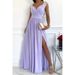 Women's Sleeveless Lace Hem Slit Dress European American Style Independent Website Bestseller 2025 Wish_ecoleips.com