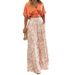 Women's Clothing Summer Flared Pants Suit Shirt Top V-Neck Fashion Printed Wide Leg Pants Two-Piece Set_ecoleips.com