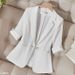 Women's Petite Black Suit Jacket mid Sleeve Casual Blazer Thin Summer 2026 New Style_ecoleips.com