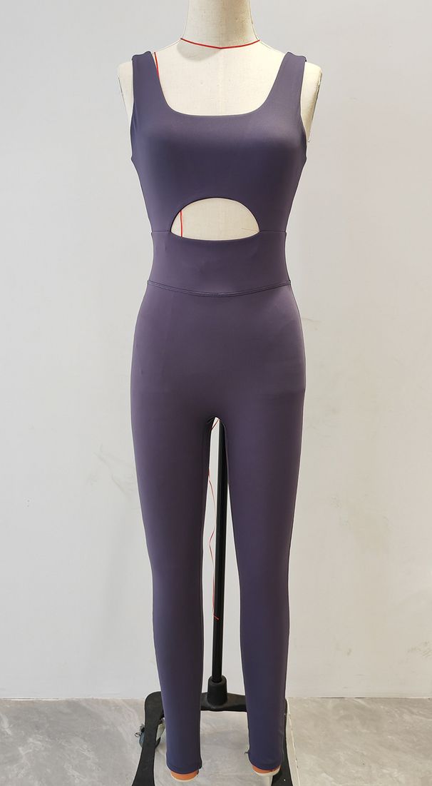 Women's Clothing New One Piece Bodysuit Tight Fitness Suit For Women With Hollow Beautiful Back Dance Pilates Yoga Suit_ecoleips.com