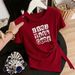 Women's Clothing Women's Irregularly Patterned Hollow Out Printed Short Sleeve T-Shirt Stylish Summer Design Fashionable Pleated Top_ecoleips.com