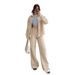 Women's Clothing Spring And Summer New Pure Color Cotton Long Sleeve Cardigan Women's Loose Shirt Casual Pants Set_ecoleips.com