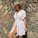 Women's Sexy Lace Beach Cover-Up Dress - Water-Soluble Bikini & Blouse Set With Summer Vacation Wear _ecoleips.com