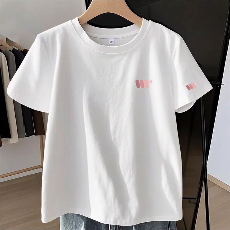 Pure Cotton Apricot Loose Short-sleeved Women's T-shirt Summer 2026 New Women's Pure Cotton Small Top Bottoming Shirt_ecoleips.com