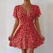 2025 Women's Dress New Cross-Border European And American Hot-Selling Sexy Floral Lace-Up Waist-Cinching Short_ecoleips.com