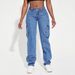 2025 new cross border foreign trade American retro mid waist multi pocket workwear jeans for women casual straight pants_ecoleips.com
