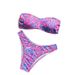 Trendy Swimwear Printed Triangle Cup Bikini Women's Tie Neck Thong Two Piece European American Style New Trending_ecoleips.com