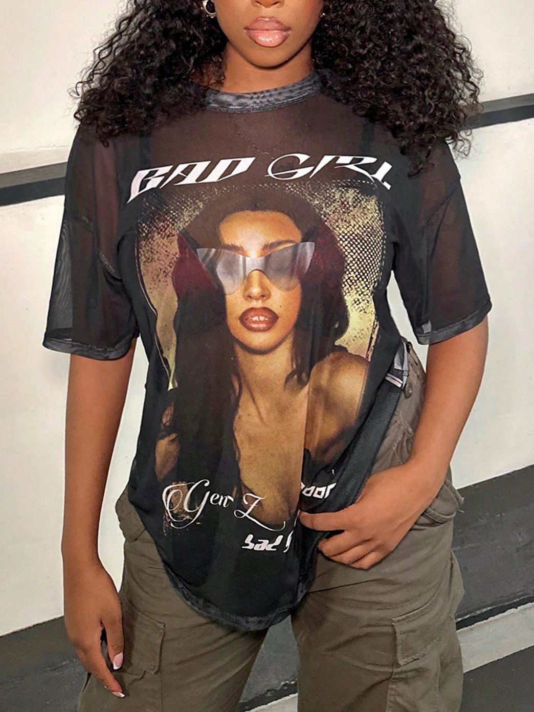 Women's Clothing Summer Women's Mesh T-Shirt Casual Body-Hugging Design Everyday 3D Digital Print Customization_ecoleips.com