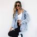 Women's Distressed Denim Jacket Style Top_ecoleips.com
