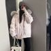 girl Pink Korean Style Loose Slimming Workwear Cotton Jacket For Women 2025 Winter New Design Couple Thickened Parka_ecoleips.com