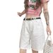 White High-Waisted Denim Shorts for Women Loose Straight Leg Versatile plus Size Wide Leg Pants for Curvy New Summer Style_ecoleips.com