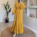 Women's Clothing Solid Color Long Robe Fashion Temperament Muslim Dress_ecoleips.com