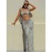 Summer New Arrival Women Dress Halter Tie With Bead Chain Decoration Slim Fit Backless Sexy Spicy Girl Dress_ecoleips.com