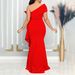 Women's Clothing Fashion Tube Top Oblique Collar Sexy Slim Evening Dress_ecoleips.com