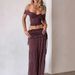 Women's Off-Shoulder Crop Top & High-Low Mermaid Skirt Set - Polka Dot Print, Elegant & Flirty For Fall Outfits_ecoleips.com