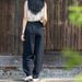 Suitable For All Seasons French Style Cotton Women's Plus Size Slimming Linen Wide Leg Fashion Loose Straight Long Pants For Women_ecoleips.com