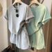 Women's Printed Casual Sports Running Suit Two Piece Set Short Sleeves Loose Fashionable Reducing Age Shorts for Summer_ecoleips.com