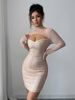 Elegant And Fashionable Long-Sleeved Skirt Dress With Fitted Waist, Women's Clothing For Autumn/Winter 2026_ecoleips.com