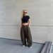 Cross-border European And 2025 Military Green American Retro Drapey Floor-length Curved Cut Unisex Loose Casual Wide-leg_ecoleips.com